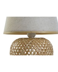 Lampada da tavolo DKD Home Decor Marrone Naturale Bambù 50 W 220 V 24 x 24 x 34 cm