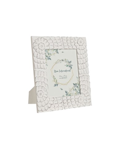 Cornice Portafoto Home ESPRIT Bianco Cristallo Legno MDF 37 x 1,5 x 37 cm Cornice Portafoto Home ESPRIT Bianco Cristallo Legno MDF 37 x 1,5 x 37 cm