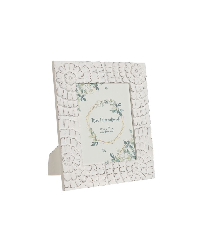 Cornice Portafoto Home ESPRIT Bianco Cristallo Legno MDF 37 x 1,5 x 37 cm Cornice Portafoto Home ESPRIT Bianco Cristallo Legno MDF 37 x 1,5 x 37 cm