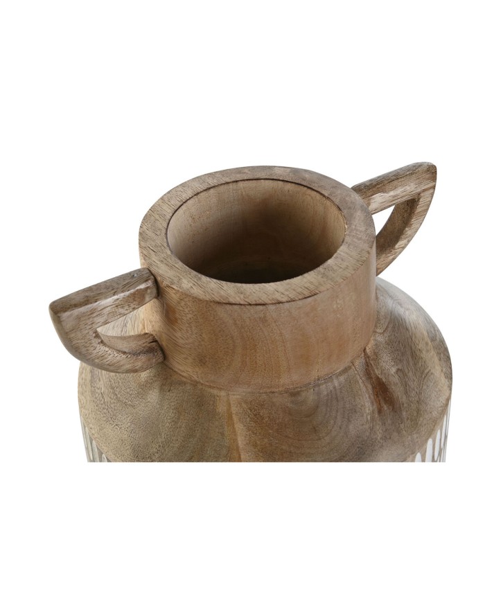 Vaso Home ESPRIT Bianco Marrone Legno di mango Coloniale 18 x 18 x 19 cm Vaso Home ESPRIT Bianco Marrone Legno di mango Coloniale 18 x 18 x 19 cm