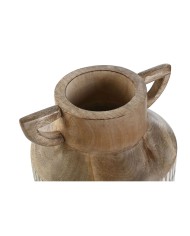 Vaso Home ESPRIT Bianco Marrone Legno di mango Coloniale 18 x 18 x 19 cm Vaso Home ESPRIT Bianco Marrone Legno di mango Coloniale 18 x 18 x 19 cm