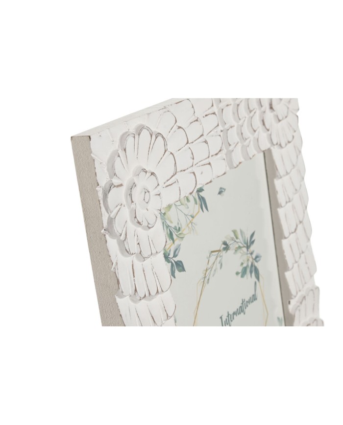 Cornice Portafoto Home ESPRIT Bianco Cristallo Legno MDF 37 x 1,5 x 37 cm Cornice Portafoto Home ESPRIT Bianco Cristallo Legno MDF 37 x 1,5 x 37 cm