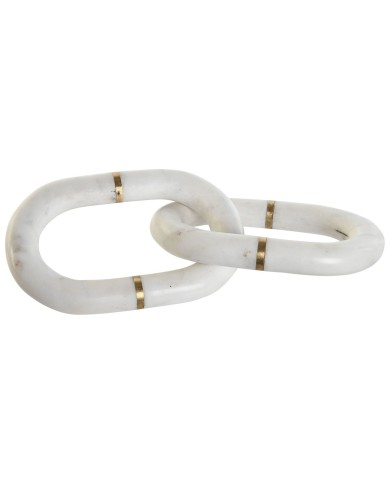 Statua Decorativa Home ESPRIT Bianco Dorato Catena 13 x 13 x 28 cm Statua Decorativa Home ESPRIT Bianco Dorato Catena 13 x 13 x 28 cm