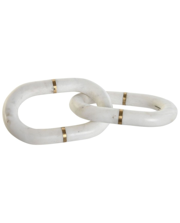Statua Decorativa Home ESPRIT Bianco Dorato Catena 13 x 13 x 28 cm Statua Decorativa Home ESPRIT Bianco Dorato Catena 13 x 13 x 28 cm