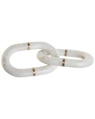 Statua Decorativa Home ESPRIT Bianco Dorato Catena 13 x 13 x 28 cm Statua Decorativa Home ESPRIT Bianco Dorato Catena 13 x 13 x 28 cm