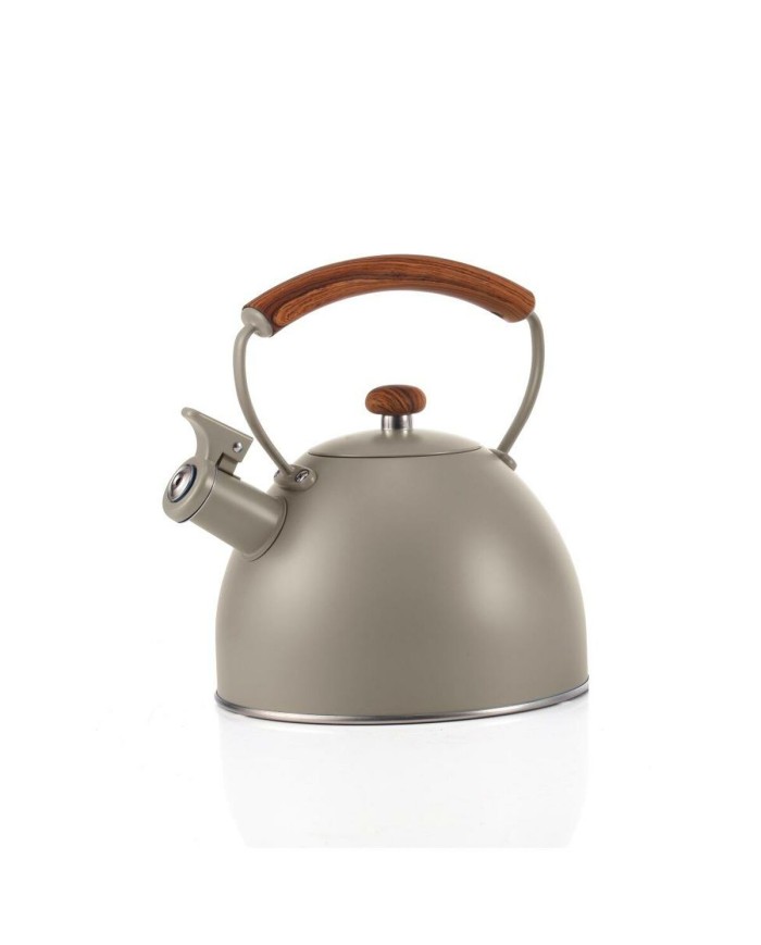 Teiera Home ESPRIT Grigio Acciaio inossidabile Legno d'albero della gomma 2,5 L