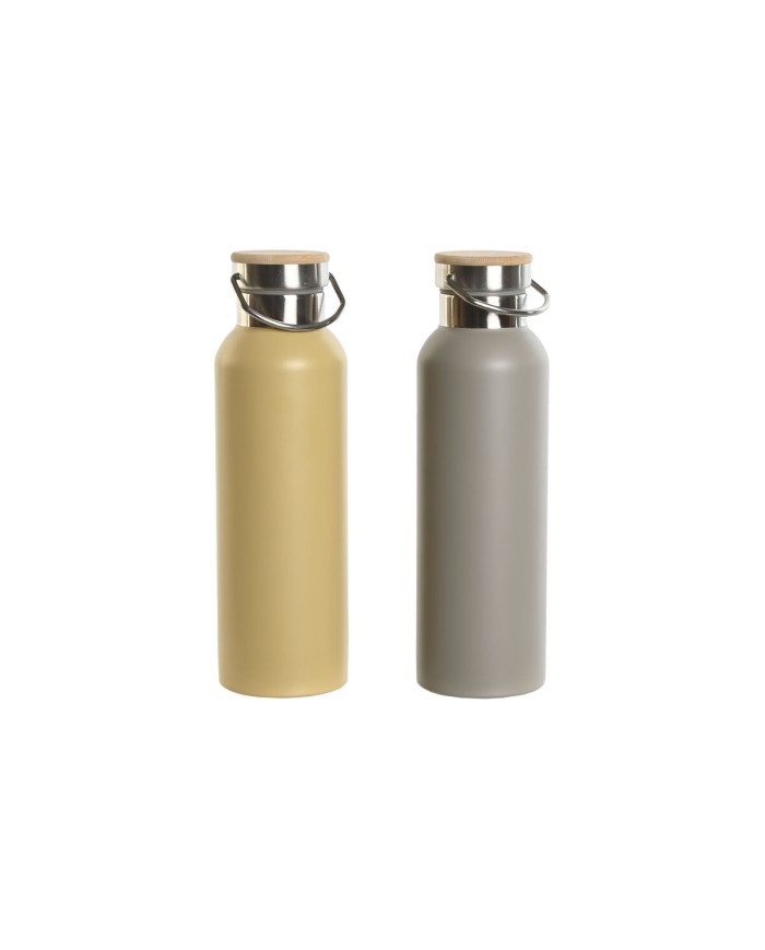 Bottiglia Térmica Home ESPRIT Beige Grigio 500 ml (2 Unità) Bottiglia Térmica Home ESPRIT Beige Grigio 500 ml (2 Unità)