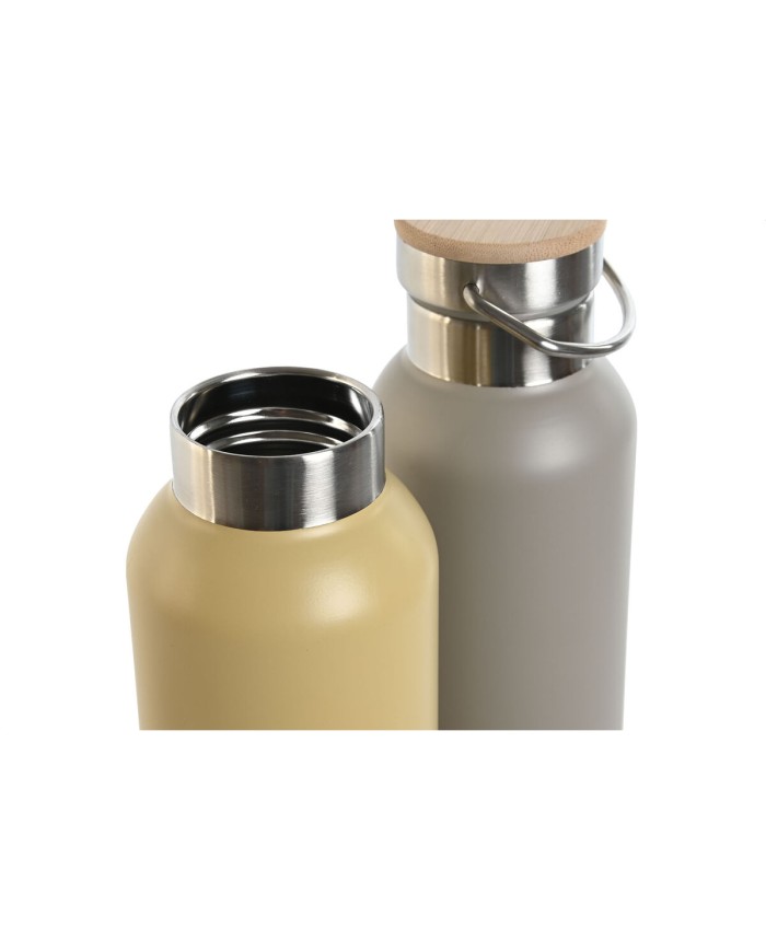 Bottiglia Térmica Home ESPRIT Beige Grigio 500 ml (2 Unità) Bottiglia Térmica Home ESPRIT Beige Grigio 500 ml (2 Unità)