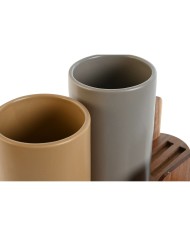 Contenitore per Utensili da Cucina Home ESPRIT Acacia Dolomite 20 x 9,5 x 18,5 cm (2 Unità)