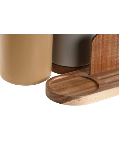 Contenitore per Utensili da Cucina Home ESPRIT Acacia Dolomite 20 x 9,5 x 18,5 cm (2 Unità)