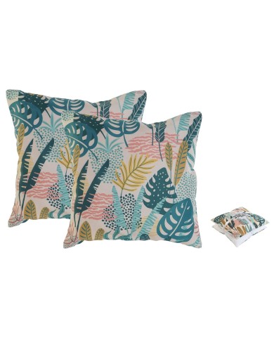 Set di cuscini Home ESPRIT Giungla 45 x 5 x 45 cm (2 Unità)