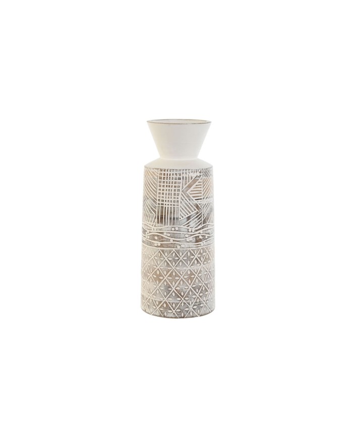 Vaso Home ESPRIT Bianco Naturale Legno di mango Coloniale 15 x 15 x 22,5 cm Vaso Home ESPRIT Bianco Naturale Legno di mango Coloniale 15 x 15 x 22,5 cm
