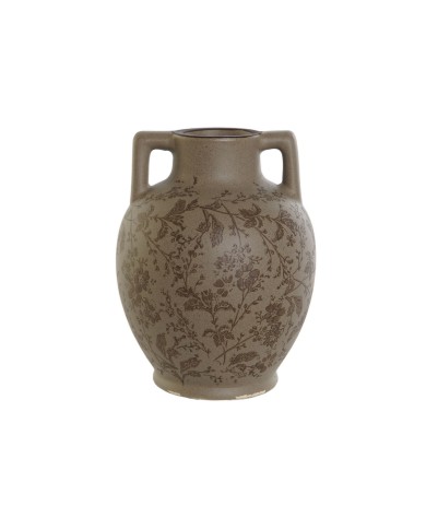 Vaso Home ESPRIT Marrone Verde Gres Foglia della pianta 17 x 17 x 22 cm Vaso Home ESPRIT Marrone Verde Gres Foglia della pianta 17 x 17 x 22 cm