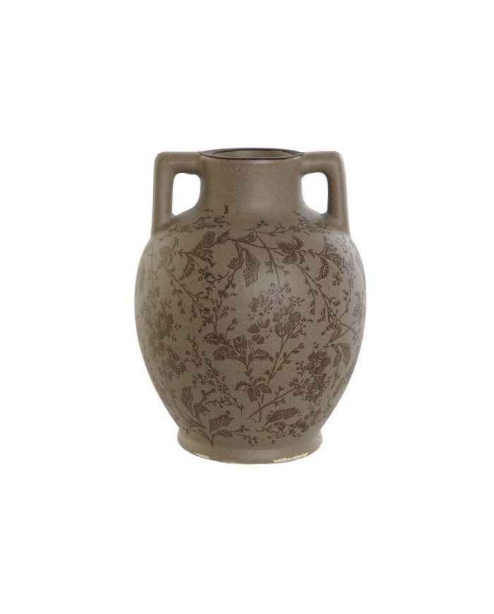 Vaso Home ESPRIT Marrone Verde Gres Foglia della pianta 17 x 17 x 22 cm Vaso Home ESPRIT Marrone Verde Gres Foglia della pianta 17 x 17 x 22 cm