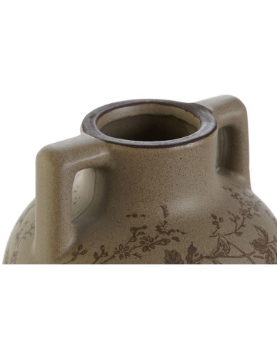 Vaso Home ESPRIT Marrone Verde Gres Foglia della pianta 17 x 17 x 22 cm Vaso Home ESPRIT Marrone Verde Gres Foglia della pianta 17 x 17 x 22 cm