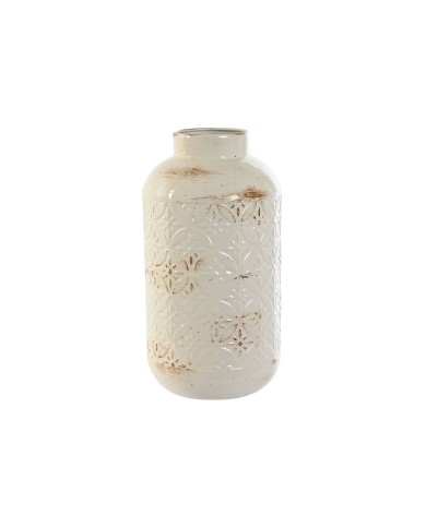 Vaso Home ESPRIT Bianco Metallo 15 x 15 x 28 cm Vaso Home ESPRIT Bianco Metallo 15 x 15 x 28 cm