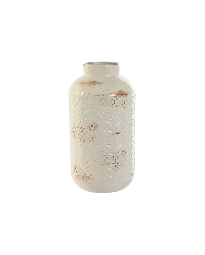 Vaso Home ESPRIT Bianco Metallo 15 x 15 x 28 cm Vaso Home ESPRIT Bianco Metallo 15 x 15 x 28 cm