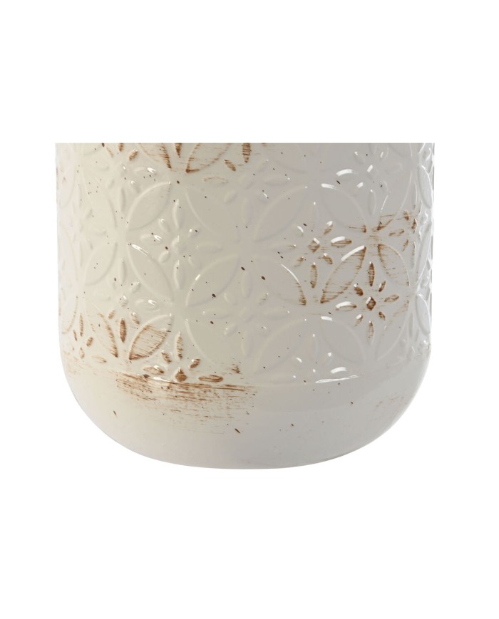 Vaso Home ESPRIT Bianco Metallo 15 x 15 x 28 cm Vaso Home ESPRIT Bianco Metallo 15 x 15 x 28 cm