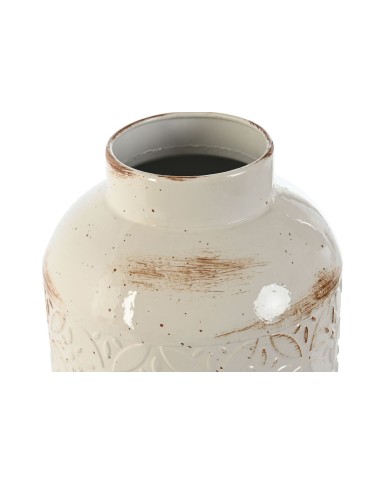 Vaso Home ESPRIT Bianco Metallo 15 x 15 x 28 cm Vaso Home ESPRIT Bianco Metallo 15 x 15 x 28 cm