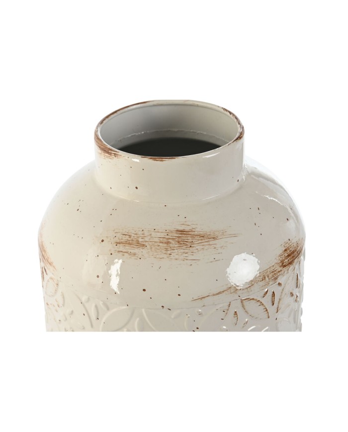 Vaso Home ESPRIT Bianco Metallo 15 x 15 x 28 cm Vaso Home ESPRIT Bianco Metallo 15 x 15 x 28 cm