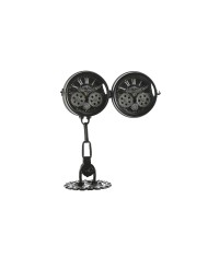 Orologio da Tavolo Home ESPRIT Bianco Nero Argentato Metallo Cristallo 18 x 17 x 40,5 cm