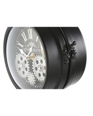 Orologio da Tavolo Home ESPRIT Bianco Nero Argentato Metallo Cristallo 18 x 17 x 40,5 cm