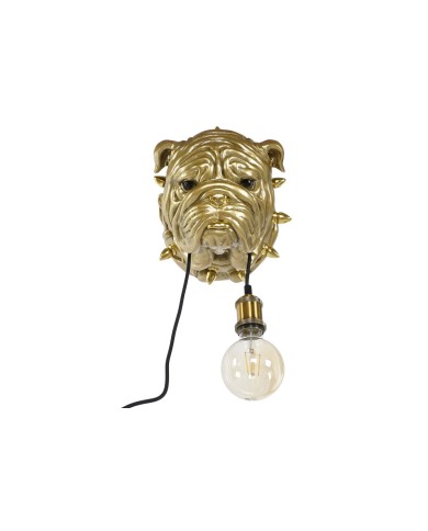 Lampada da Parete Home ESPRIT Dorato Resina 50 W Moderno Bulldog 220 V 25 x 23 x 29 cm Lampada da Parete Home ESPRIT Dorato Resina 50 W Moderno Bulldog 220 V 25 x 23 x 29 cm