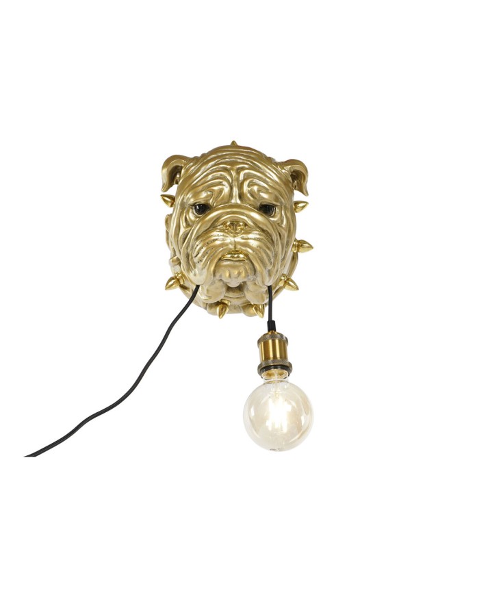 Lampada da Parete Home ESPRIT Dorato Resina 50 W Moderno Bulldog 220 V 25 x 23 x 29 cm