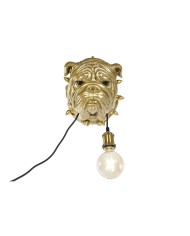 Lampada da Parete Home ESPRIT Dorato Resina 50 W Moderno Bulldog 220 V 25 x 23 x 29 cm