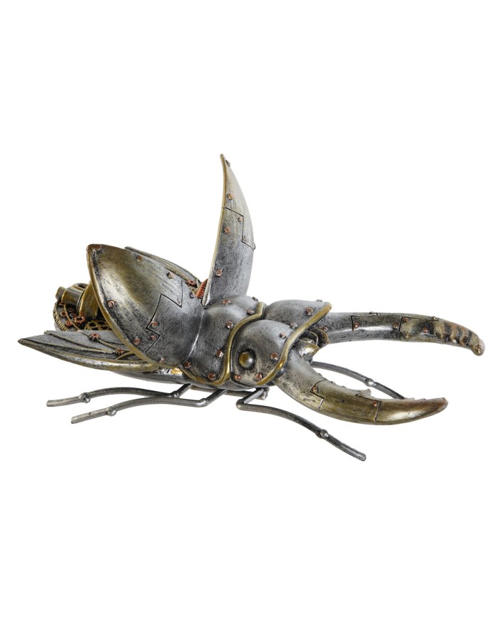 Statua Decorativa Home ESPRIT Grigio Multicolore Coleotteri 22 x 14 x 11 cm