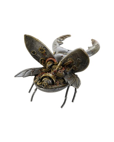 Statua Decorativa Home ESPRIT Grigio Multicolore Coleotteri 22 x 14 x 11 cm
