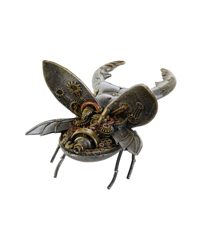 Statua Decorativa Home ESPRIT Grigio Multicolore Coleotteri 22 x 14 x 11 cm