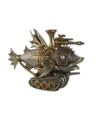 Statua Decorativa Home ESPRIT Grigio Multicolore Pesce 31,5 x 9 x 22 cm