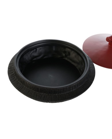 Vaso Home ESPRIT Nero Rosso Resina Orientale 28 x 28 x 15 cm Vaso Home ESPRIT Nero Rosso Resina Orientale 28 x 28 x 15 cm