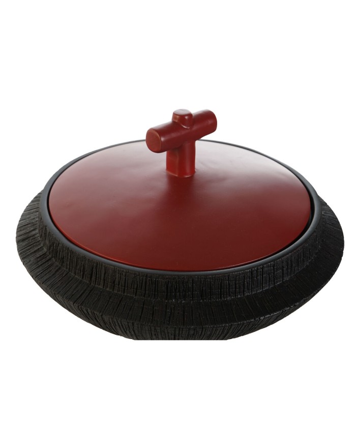 Vaso Home ESPRIT Nero Rosso Resina Orientale 28 x 28 x 15 cm Vaso Home ESPRIT Nero Rosso Resina Orientale 28 x 28 x 15 cm
