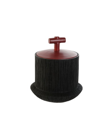 Vaso Home ESPRIT Nero Rosso Resina Orientale 22 x 22 x 25 cm Vaso Home ESPRIT Nero Rosso Resina Orientale 22 x 22 x 25 cm