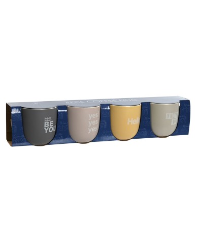 Set di 4 Tazze Mug Home ESPRIT Giallo Beige Grigio Rosa Porcellana 410 ml 13 x 9 x 9,4 cm Set di 4 Tazze Mug Home ESPRIT Giallo Beige Grigio Rosa Porcellana 410 ml 13 x 9 x 9,4 cm