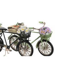 Statua Decorativa Home ESPRIT Nero Menta Bicicletta Vintage 24 x 9 x 13 cm (2 Unità)