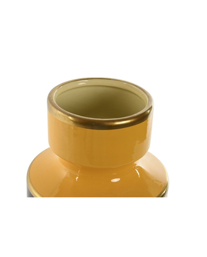Vaso Home ESPRIT Giallo Nero Dorato Porcellana 14 x 14 x 24,5 cm Vaso Home ESPRIT Giallo Nero Dorato Porcellana 14 x 14 x 24,5 cm