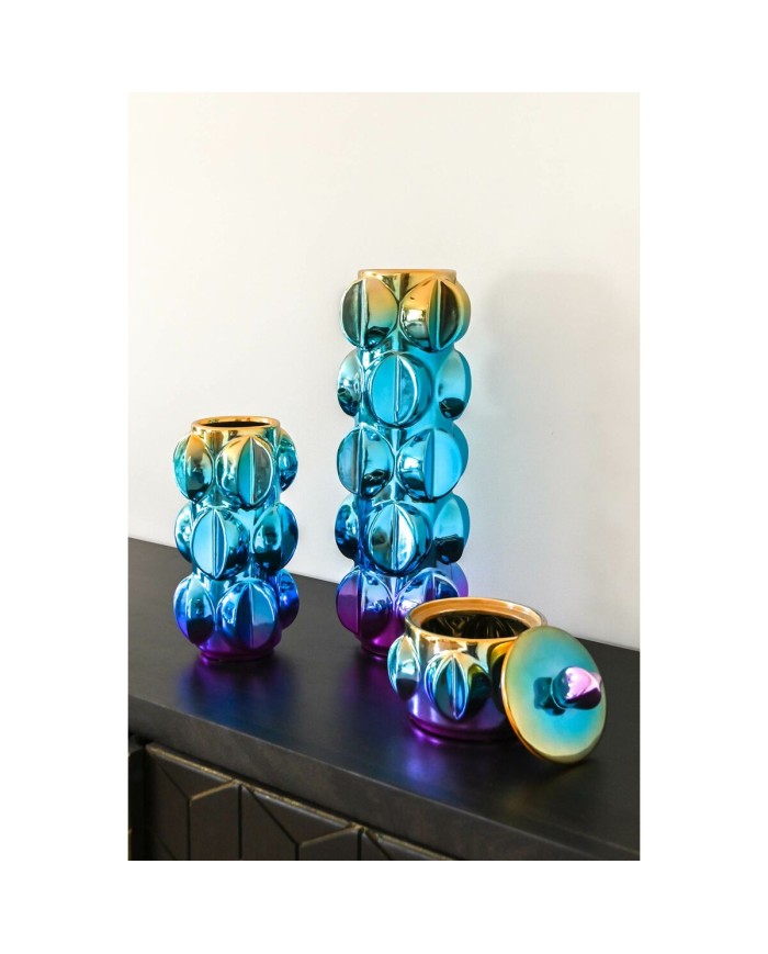 Vaso Home ESPRIT Multicolore Gres Moderno 12 x 12 x 24 cm (2 Unità) Vaso Home ESPRIT Multicolore Gres Moderno 12 x 12 x 24 cm (2 Unità)