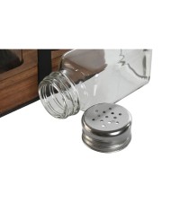 Set Sale e Pepe Home ESPRIT Nero Cristallo Legno di acacia 12 x 6 x 17,5 cm