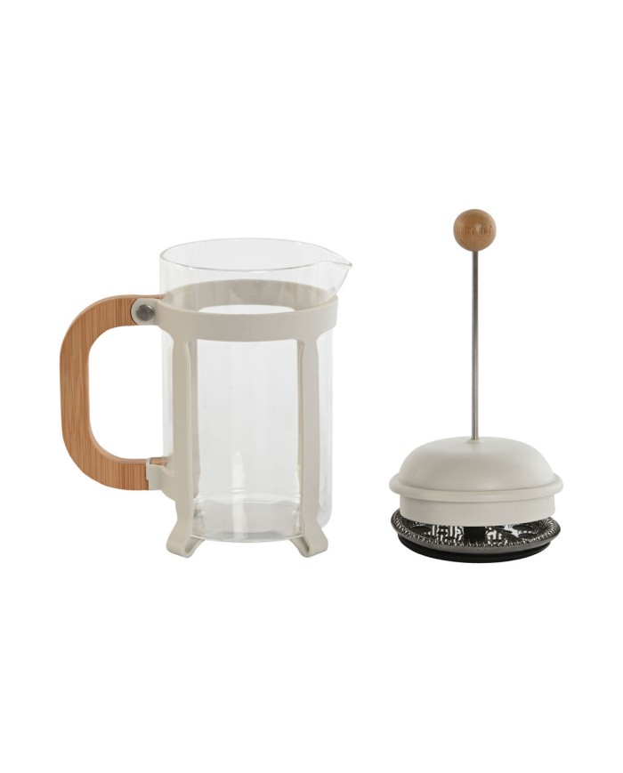 Caffettiera a Stantuffo Home ESPRIT Bianco Naturale Acciaio inossidabile 800 ml 15 x 10 x 22 cm Caffettiera a Stantuffo Home ESPRIT Bianco Naturale Acciaio inossidabile 800 ml 15 x 10 x 22 cm