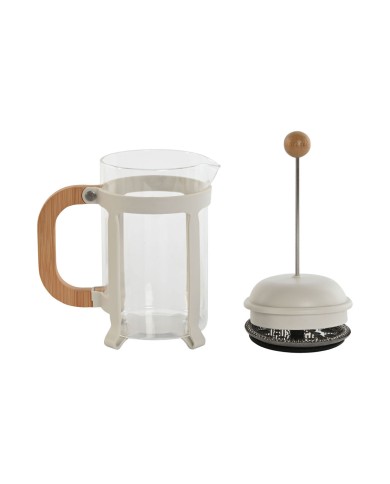 Caffettiera a Stantuffo Home ESPRIT Bianco Naturale Acciaio inossidabile 800 ml 15 x 10 x 22 cm Caffettiera a Stantuffo Home ESPRIT Bianco Naturale Acciaio inossidabile 800 ml 15 x 10 x 22 cm