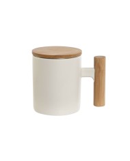 Set di 4 Tazze Mug Home ESPRIT Azzurro Bianco Grigio Rosso Granato Metallo Gres 12 x 12 x 21,5 cm