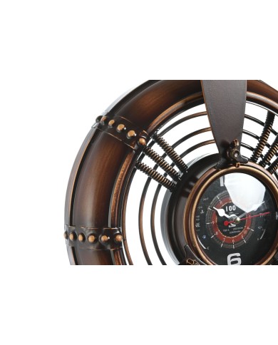 Orologio da Parete Home ESPRIT Rame PVC Metallo Eliche 75,5 x 8 x 75 cm