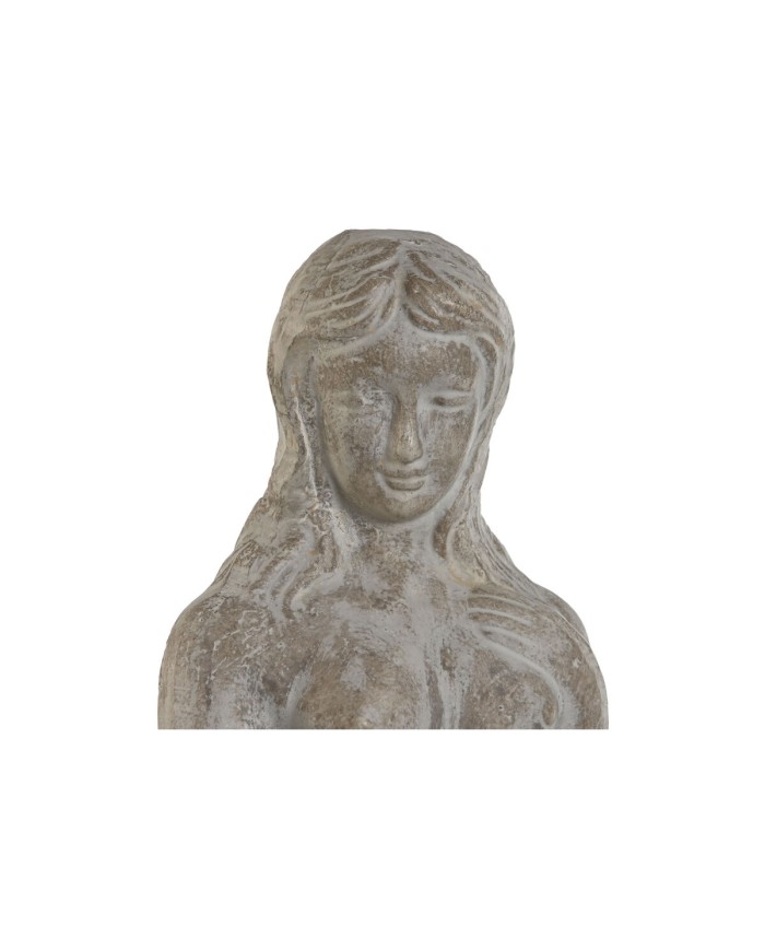 Statua Decorativa Home ESPRIT Grigio Donna Romantico Finitura invecchiata 17 x 17 x 61 cm