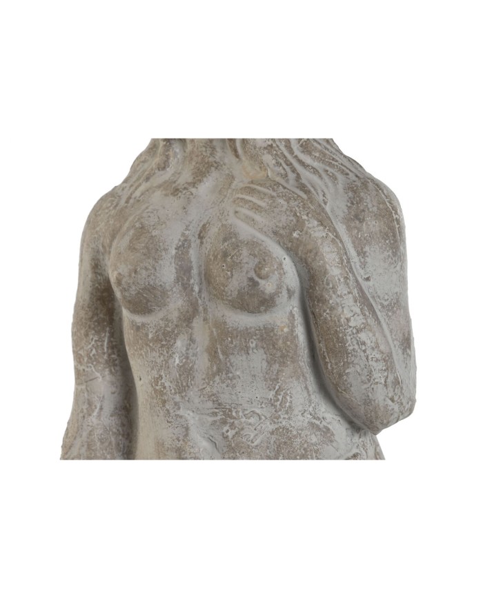 Statua Decorativa Home ESPRIT Grigio Donna Romantico Finitura invecchiata 17 x 17 x 61 cm