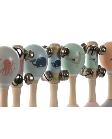 Giocattolo Musicale Home ESPRIT Legno 11,5 x 2 x 15,5 cm Maracas (4 Unità)