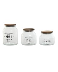 Set di 4 Barattoli Home ESPRIT Nero Metallo Cristallo 1 L 1,5 L 1,8 L 10,4 x 10,4 x 26,4 cm Set di 4 Barattoli Home ESPRIT Nero Metallo Cristallo 1 L 1,5 L 1,8 L 10,4 x 10,4 x 26,4 cm