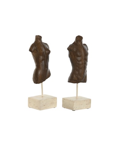 Statua Decorativa Home ESPRIT Bianco Marrone Chiaro Busto 9,5 x 8 x 31 cm (2 Unità) Statua Decorativa Home ESPRIT Bianco Marrone Chiaro Busto 9,5 x 8 x 31 cm (2 Unità)